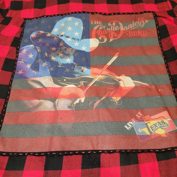 Madewell CUSTOM Front Tie Red Black Buffalo Plaid Flannel Shirt Charlie Daniel's - Picture 5 of 16